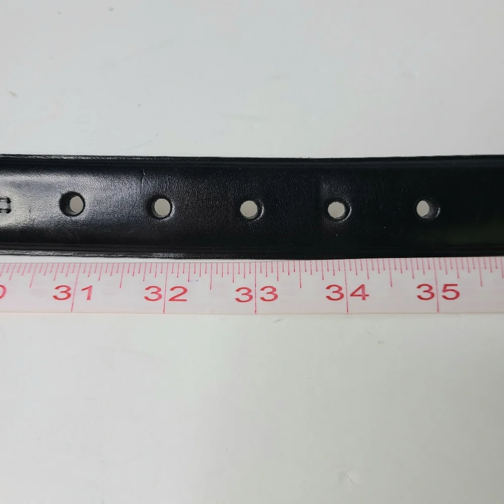 Coach Black Stitch Detail Made in Italy Genuine Leather Belt
